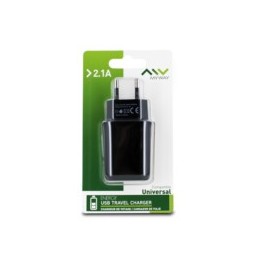 CARGADOR PARED USB 2,1A NEGRO