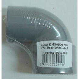 CODO 87 M-H EVAC.PVC40MM804106