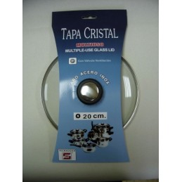 TAPA CRISTAL ARO INOX CON...