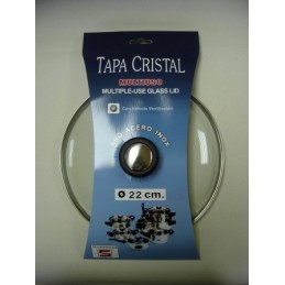 TAPA CRISTAL ARO INOX CON...