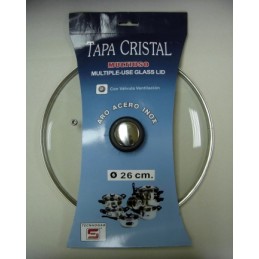 TAPA CRISTAL ARO INOX CON...