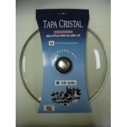 TAPA CRISTAL ARO INOX CON...